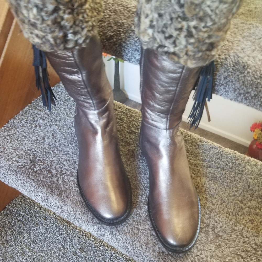 Rodo Metallic Leather Italian Boots